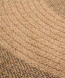 Outdoor Teppich Rund Jute Optik - Sunset Spirit Beige/Schwarz - close up, thumbnail