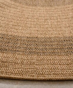 Outdoor Teppich Rund Jute Optik - Sunset Spirit Beige/Schwarz - close up