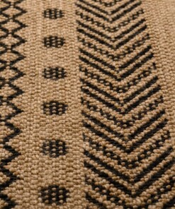 Balkonteppich Jute Optik - Boho Mandala Beige/Schwarz - close up