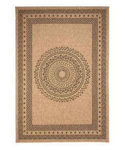 Outdoor Teppich Jute Optik - Boho Mandala Beige/Schwarz - overzicht