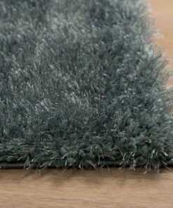 Teppich Quadratisch Hochflor - Posh Velours Blau - close up