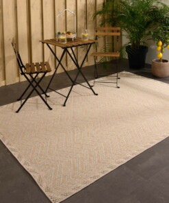 Outdoor Teppich Jute Optik Sunny Contour - Beige - sfeer