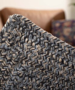 Baumwollteppich Quadratisch - Joy Blau - close up, thumbnail Baumwollteppich Quadratisch - Joy Blau - close up, thumbnail