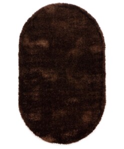 Teppich Oval Hochflor - Posh Velours Dunkelbraun - overzicht