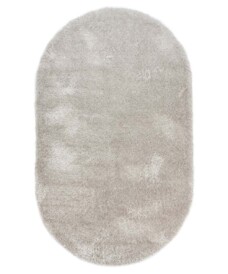 Samt Teppich Oval - Posh Hellsilber - overzicht, thumbnail