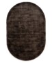 Viskose Teppich Oval - Glamour Dunkelbraun - overzicht, thumbnail