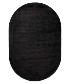 Viskose Teppich Oval - Glamour Schwarz - overzicht, thumbnail