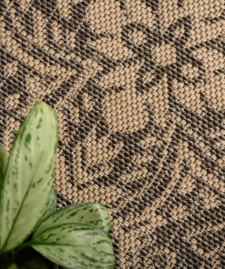 Outdoor Teppich Quadratisch Sunny Oriental - Beige/Schwarz - close up, thumbnail