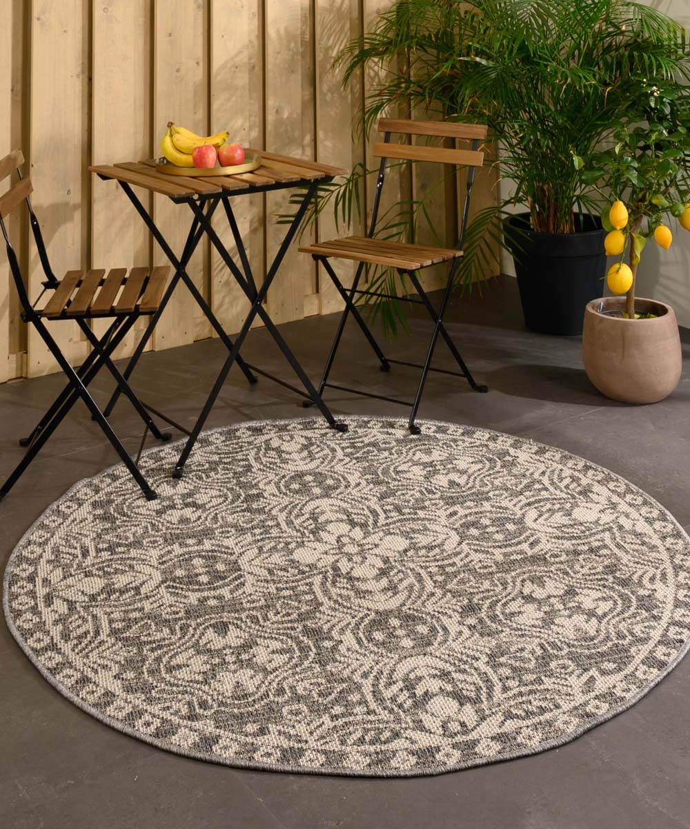 Outdoor Teppich Rund Sunny Oriental - Grau - sfeer Outdoor Teppich Rund Sunny Oriental - Grau - sfeer