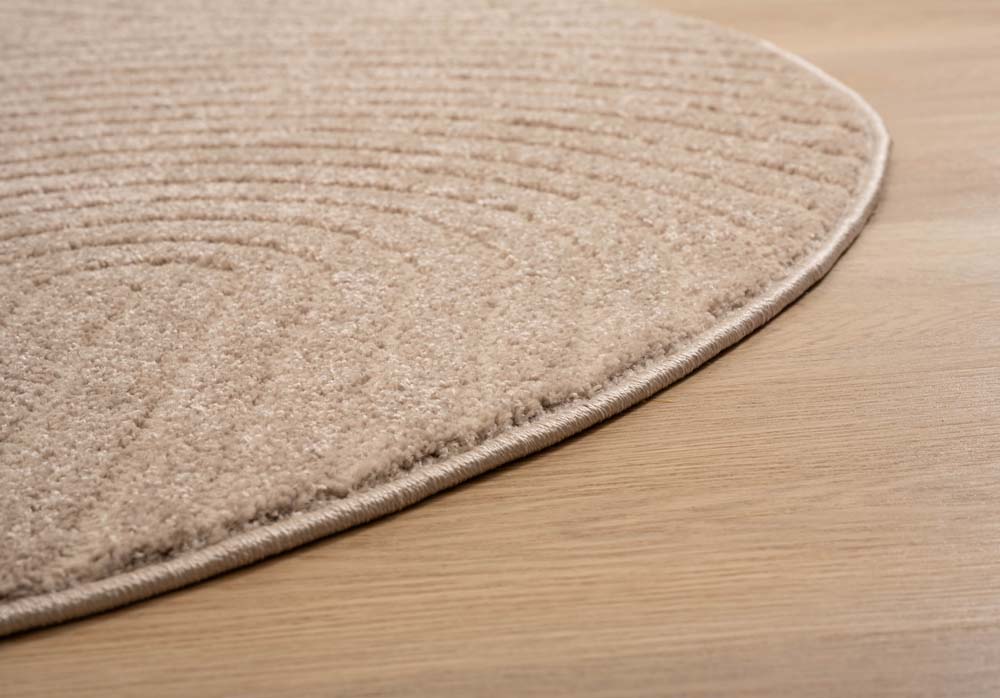 Teppich Rund Skandinavisch - Contour Bend Beige - close up Teppich Rund Skandinavisch - Contour Bend Beige - close up