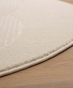 Teppich Rund Skandinavisch - Contour Circle Cream - close up, thumbnail