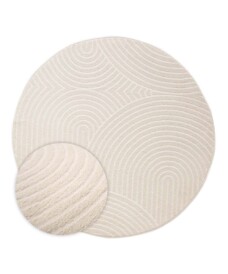 Teppich Rund Skandinavisch - Contour Curve Cream - overzicht, thumbnail Teppich Rund Skandinavisch - Contour Curve Cream - overzicht, thumbnail