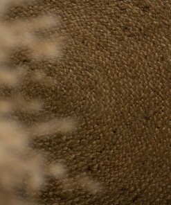 Jute Teppich Rund Pure - Olivgrün [special edition] - close up, thumbnail