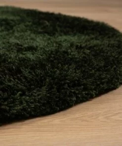 Shaggy Teppich Rund - Meadow Smaragdgrün - close up, thumbnail