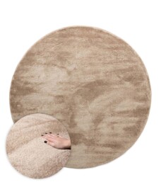 Veloursteppich Rund - Flair Beige - overzicht, thumbnail