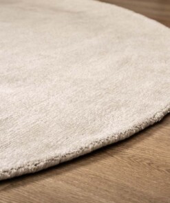 Viskose Teppich Rund - Glamour Creme - close up, thumbnail Viskose Teppich Rund - Glamour Creme - close up, thumbnail