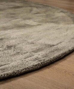 Viskose Teppich Oval - Glamour Olivgrün - close up, thumbnail Viskose Teppich Oval - Glamour Olivgrün - close up, thumbnail