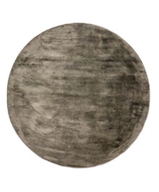 Viskose Teppich Rund - Glamour Olivgrün - overzicht, thumbnail