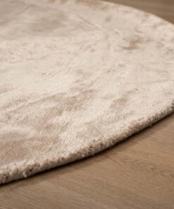 Viskose Teppich Oval - Pearl Beige - close up, thumbnail