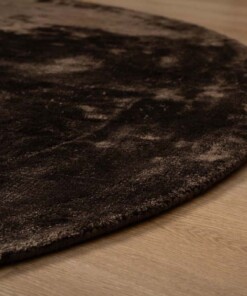 Viskose Teppich Oval - Pearl Dunkelbraun - close up, thumbnail