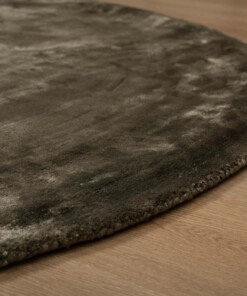 Viskose Teppich Oval - Pearl Olivgrün - close up, thumbnail Viskose Teppich Oval - Pearl Olivgrün - close up, thumbnail