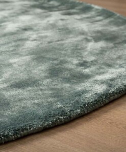 Viskose Teppich Oval - Pearl Petrol - close up, thumbnail