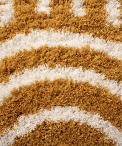 Teppich Rund Skandinavisch - Cozy Arch Currygelb - close up