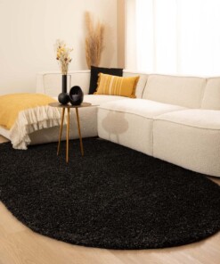 Oval Teppich Hochflor - Shaggy Trend Anthrazit - sfeer