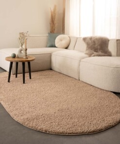 Oval Teppich Hochflor - Shaggy Trend Beige - sfeer, thumbnail