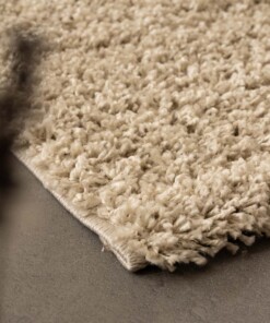 Hochflor Teppich Quadratisch Shaggy Trend - Champagner - close up, thumbnail