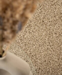 Hochflor Teppich Quadratisch Shaggy Trend - Champagner - close up, thumbnail