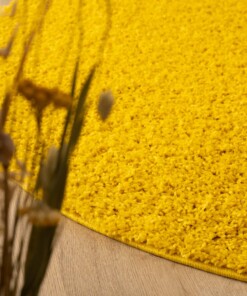 Hochflor Teppich Rund Shaggy Trend - Gelb - sfeer