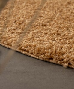 Hochflor Teppich Rund Shaggy Trend - Gold - close up, thumbnail