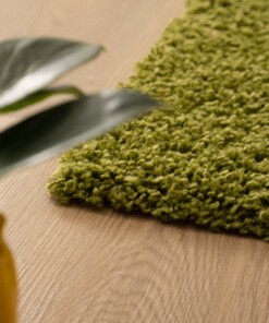 Hochflor Teppich Quadratisch Shaggy Trend - Grün - close up, thumbnail