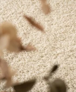 Oval Teppich Hochflor - Shaggy Trend Elfenbein - close up, thumbnail