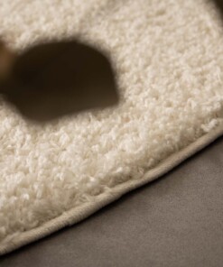 Oval Teppich Hochflor - Shaggy Trend Elfenbein - close up, thumbnail