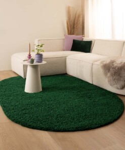 Oval Teppich Hochflor - Shaggy Trend Smaragdgrün - sfeer