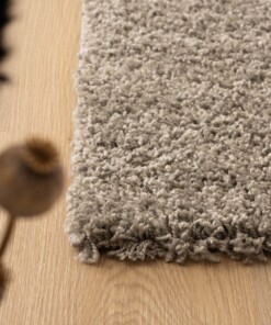 Hochflor Teppich Quadratisch Shaggy Trend - Hellgrau - close up, thumbnail