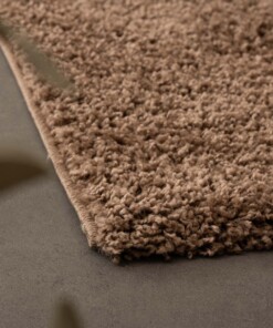 Hochflor Teppich Quadratisch Shaggy Trend - Mokka - close up, thumbnail
