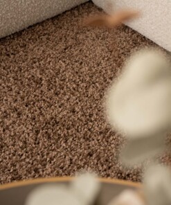 Hochflor Teppich Quadratisch Shaggy Trend - Mokka - close up, thumbnail