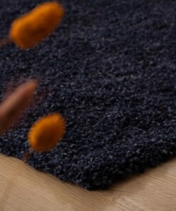 Hochflor Teppich Quadratisch Shaggy Trend - Marineblau - close up, thumbnail Hochflor Teppich Quadratisch Shaggy Trend - Marineblau - close up, thumbnail