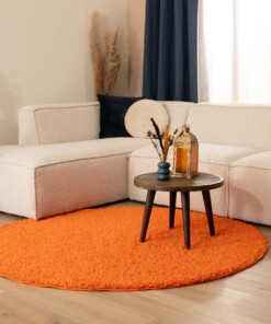 Hochflor Teppich Rund Shaggy Trend - Orange - sfeer