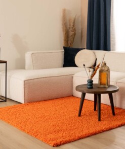 Hochflor Teppich Quadratisch Shaggy Trend - Orange - sfeer