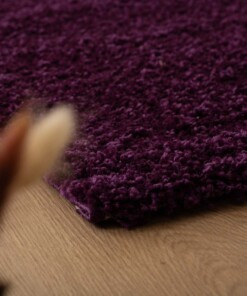 Hochflor Teppich Quadratisch Shaggy Trend - Lila - close up, thumbnail