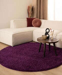 Hochflor Teppich Rund Shaggy Trend - Lila - sfeer, thumbnail