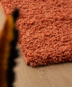 Hochflor Teppich Quadratisch Shaggy Trend - Terrakotta - close up, thumbnail