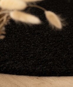 Hochflor Teppich Rund Shaggy Trend - Schwarz - close up, thumbnail Hochflor Teppich Rund Shaggy Trend - Schwarz - close up, thumbnail
