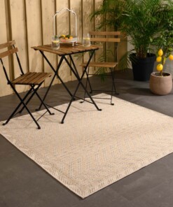 Outdoor Teppich Quadratisch Jute Optik - Sunny Contour Beige - sfeer, thumbnail