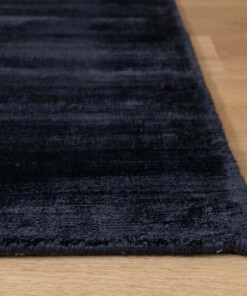 Viskose Teppich Quadratisch - Glamour Marineblau - close up, thumbnail