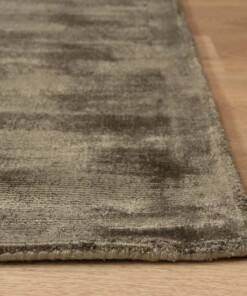 Viskose Teppich - Glamour Olivgrün - close up, thumbnail